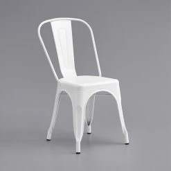 LT&S Alloy Series Lancaster Table & Seating Alloy Series 24" X 24" Square White Dining Height Outdoor Table With 2 Industrial Cafe Chairs -Zown Shop 2253878