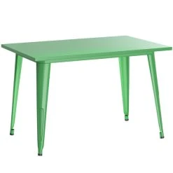 LT&S Alloy Series Lancaster Table & Seating Alloy Series 48" X 30" Green Dining Height Outdoor Table With 4 Industrial Cafe Chairs -Zown Shop 2253897