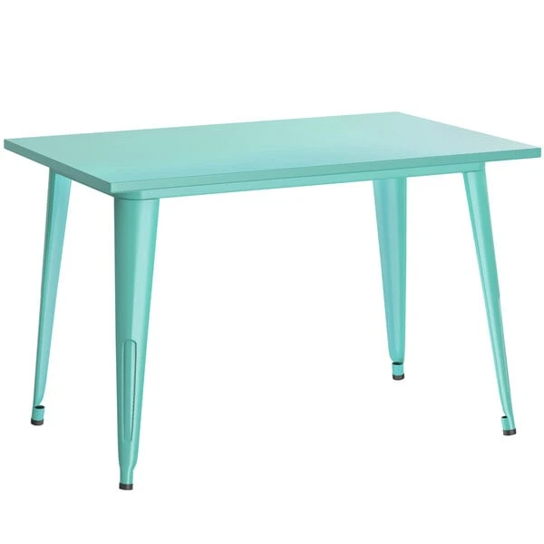 LT&S Alloy Series Lancaster Table & Seating Alloy Series 48" X 30" Seafoam Dining Height Outdoor Table With 4 Industrial Cafe Chairs 3 LT&S Alloy Series Lancaster Table & Seating Alloy Series 48" X 30" Seafoam Dining Height Outdoor Table With 4 Industrial Cafe Chairs - Image 3