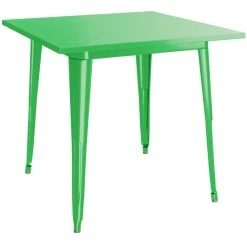 LT&S Alloy Series Lancaster Table & Seating Alloy Series 32" X 32" Green Dining Height Outdoor Table With 4 Industrial Cafe Chairs -Zown Shop 2253933