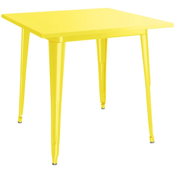 LT&S Alloy Series Lancaster Table & Seating Alloy Series 32" X 32" Yellow Dining Height Outdoor Table With 4 Industrial Cafe Chairs 3 LT&S Alloy Series Lancaster Table & Seating Alloy Series 32" X 32" Yellow Dining Height Outdoor Table With 4 Industrial Cafe Chairs - Image 3