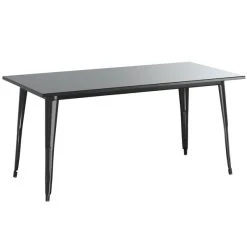 LT&S Alloy Series Lancaster Table & Seating Alloy Series 63" X 32" Black Dining Height Outdoor Table With 6 Industrial Cafe Chairs 7 LT&S Alloy Series Lancaster Table & Seating Alloy Series 63" X 32" Black Dining Height Outdoor Table With 6 Industrial Cafe Chairs -Zown Shop 2253962