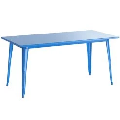 LT&S Alloy Series Lancaster Table & Seating Alloy Series 63" X 32" Blue Dining Height Outdoor Table With 6 Industrial Cafe Chairs 7 LT&S Alloy Series Lancaster Table & Seating Alloy Series 63" X 32" Blue Dining Height Outdoor Table With 6 Industrial Cafe Chairs -Zown Shop 2253965