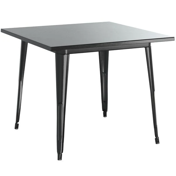 LT&S Alloy Series Lancaster Table & Seating Alloy Series 36" X 36" Black Dining Height Outdoor Table With 4 Industrial Cafe Chairs 3 LT&S Alloy Series Lancaster Table & Seating Alloy Series 36" X 36" Black Dining Height Outdoor Table With 4 Industrial Cafe Chairs - Image 3