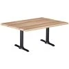 Holland Bar Stool EnduroTop 30" X 48" Natural Wood Laminate Outdoor / Indoor Standard Height Table With End Column Base