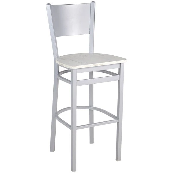 BFM Seating Axel Silver Mist Steel Solid Back Barstool With Relic Antique Wash Melamine Seat 1 BFM Seating Axel Silver Mist Steel Solid Back Barstool With Relic Antique Wash Melamine Seat