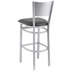 BFM Seating Axel Silver Mist Steel Bar Height Chair With Black Padded Vinyl Seat 5 BFM Seating Axel Silver Mist Steel Bar Height Chair With Black Padded Vinyl Seat -Zown Shop 2265408