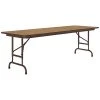 Correll 24" X 72" Medium Oak 22" - 32" Adjustable Height Thermal-Fused Laminate Top Folding Table With Brown Frame
