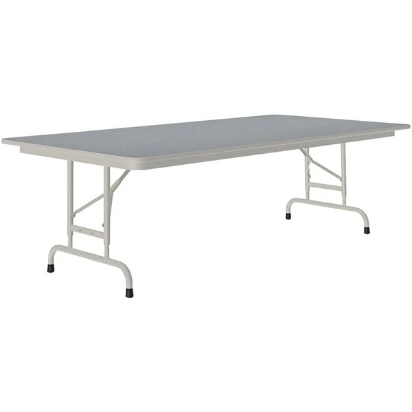Correll 36" X 96" Gray Granite 22" - 32" Adjustable Height Thermal-Fused Laminate Top Folding Table With Gray Frame 1 Correll 36" X 96" Gray Granite 22" - 32" Adjustable Height Thermal-Fused Laminate Top Folding Table With Gray Frame