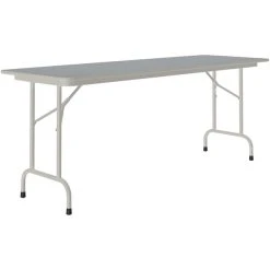 Correll 24" X 96" Gray Granite Thermal-Fused Laminate Top Folding Table With Gray Frame