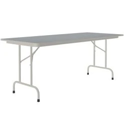 Correll 30" X 96" Gray Granite Thermal-Fused Laminate Top Folding Table With Gray Frame