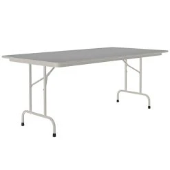 Correll 36" X 96" Gray Granite Thermal-Fused Laminate Top Folding Table With Gray Frame