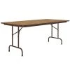 Correll 36" X 96" Medium Oak Thermal-Fused Laminate Top Folding Table With Brown Frame