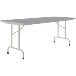 Correll 30" X 60" Gray Granite Thermal-Fused Laminate Top Folding Table With Gray Frame