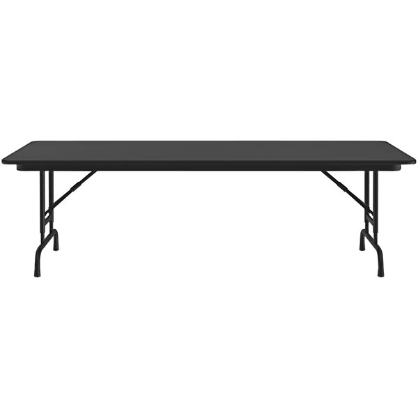 Correll 30" X 60" Black Granite 22" - 32" Adjustable Height Thermal-Fused Laminate Top Folding Table With Black Frame 2 Correll 30" X 60" Black Granite 22" - 32" Adjustable Height Thermal-Fused Laminate Top Folding Table With Black Frame - Image 2
