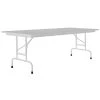 Correll 30" X 60" Gray Granite 22" - 32" Adjustable Height Thermal-Fused Laminate Top Folding Table With Gray Frame