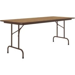Correll 30" X 72" Medium Oak Thermal-Fused Laminate Top Folding Table With Brown Frame