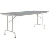 Correll 30" X 72" Gray Granite Thermal-Fused Laminate Top Folding Table With Gray Frame