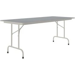Correll 30" X 72" Gray Granite Thermal-Fused Laminate Top Folding Table With Gray Frame