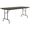Correll 30" X 72" Walnut Thermal-Fused Laminate Top Folding Table With Brown Frame