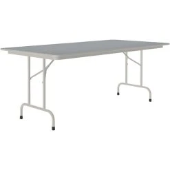 Correll 36" X 72" Gray Granite Thermal-Fused Laminate Top Folding Table With Gray Frame