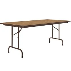 Correll 36" X 72" Medium Oak Thermal-Fused Laminate Top Folding Table With Brown Frame