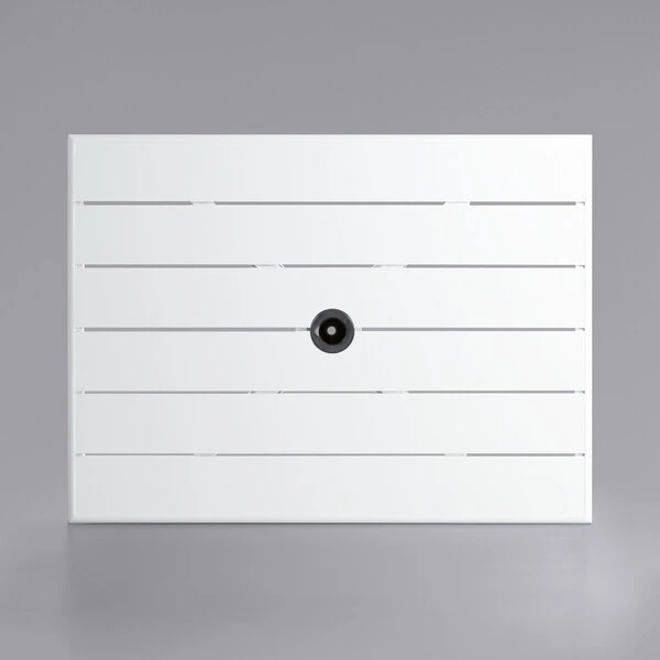 Lancaster Table & Seating 24" X 32" White Powder-Coated Aluminum Dining Height Outdoor Table With Umbrella Hole And 2 Arm Chairs 5 Lancaster Table & Seating 24" X 32" White Powder-Coated Aluminum Dining Height Outdoor Table With Umbrella Hole And 2 Arm Chairs - Image 5