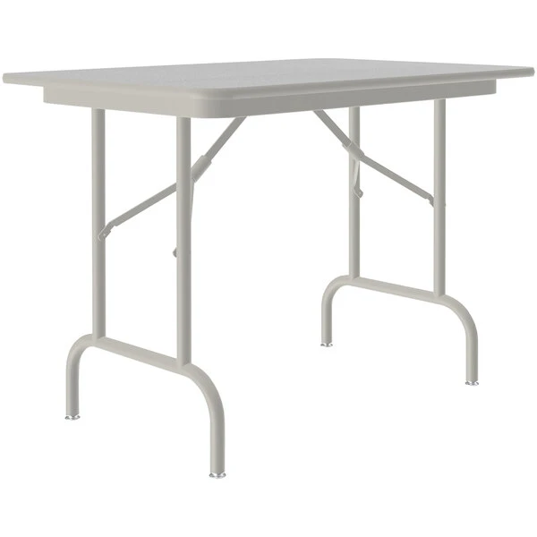 Correll 24" X 48" Gray Granite Keyboard Height Thermal-Fused Laminate Top Folding Table With Gray Frame And Leveling Feet 1 Correll 24" X 48" Gray Granite Keyboard Height Thermal-Fused Laminate Top Folding Table With Gray Frame And Leveling Feet