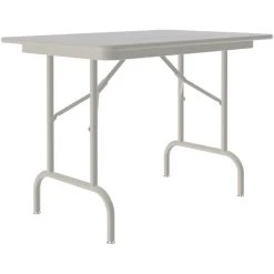 Correll 24" X 36" Gray Granite Thermal-Fused Laminate Top Folding Table With Gray Frame And Leveling Feet