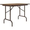 Correll 24" X 36" Medium Oak Thermal-Fused Laminate Top Folding Table With Brown Frame And Leveling Feet