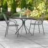 Lancaster Table & Seating Harbor Black 30" Square Outdoor Standard Height Table With Modern Legs And 2 Arm Chairs
