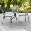Lancaster Table & Seating Harbor Black 30" Round Outdoor Standard Height Table With Modern Legs And 2 Side Chairs