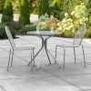 Lancaster Table & Seating Harbor Gray 30" Round Outdoor Standard Height Table With Modern Legs And 2 Side Chairs