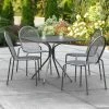 Lancaster Table & Seating Harbor Black 36" Square Outdoor Standard Height Table With Modern Legs And 4 Side Chairs