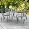 Lancaster Table & Seating Harbor Black 36" Square Outdoor Standard Height Table With Ornate Legs And 4 Side Chairs