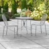 Lancaster Table & Seating Harbor Gray 30" Round Outdoor Standard Height Table With Ornate Legs And 2 Side Chairs