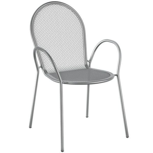 Lancaster Table & Seating Harbor Gray 36" Square Outdoor Standard Height Table With Ornate Legs And 4 Arm Chairs 3 Lancaster Table & Seating Harbor Gray 36" Square Outdoor Standard Height Table With Ornate Legs And 4 Arm Chairs - Image 3