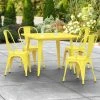 LT&S Alloy Series Lancaster Table & Seating Alloy Series 36" X 36" Yellow Dining Height Outdoor Table With 4 Industrial Cafe Chairs