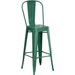 LT&S Alloy Series Lancaster Table & Seating Alloy Series 30" Round Emerald Outdoor Bar Height Table With 4 Metal Cafe Bar Stools -Zown Shop 2286581