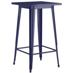LT&S Alloy Series Lancaster Table & Seating Alloy Series 24" X 24" Navy Outdoor Bar Height Table With 2 Metal Cafe Bar Stools -Zown Shop 2286677