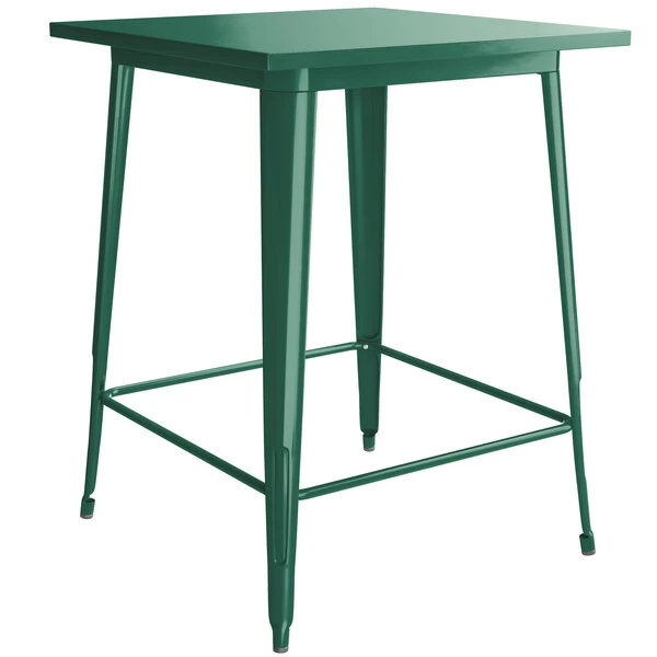 LT&S Alloy Series Lancaster Table & Seating Alloy Series 32" X 32" Emerald Outdoor Bar Height Table With 4 Metal Cafe Bar Stools 3 LT&S Alloy Series Lancaster Table & Seating Alloy Series 32" X 32" Emerald Outdoor Bar Height Table With 4 Metal Cafe Bar Stools - Image 3