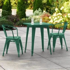 LT&S Alloy Series Lancaster Table & Seating Alloy Series 24" X 24" Emerald Dining Height Outdoor Table With 2 Arm Chairs
