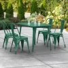 LT&S Alloy Series Lancaster Table & Seating Alloy Series 48" X 30" Emerald Dining Height Outdoor Table With 4 Industrial Cafe Chairs