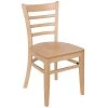 BFM Seating Berkeley Natural Beechwood Ladder Back Side Chair With Veneer Wood Seat