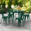 LT&S Alloy Series Lancaster Table & Seating Alloy Series 36" X 36" Emerald Dining Height Outdoor Table With 4 Arm Chairs