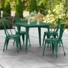 LT&S Alloy Series Lancaster Table & Seating Alloy Series 36" X 36" Emerald Dining Height Outdoor Table With 4 Industrial Cafe Chairs