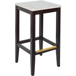 BFM Seating Stockton Dark Walnut Beechwood Square Backless Barstool With Relic Antique Wash Seat