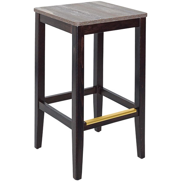 BFM Seating Stockton Dark Walnut Beechwood Square Backless Barstool With Relic Farmhouse Seat 1 BFM Seating Stockton Dark Walnut Beechwood Square Backless Barstool With Relic Farmhouse Seat