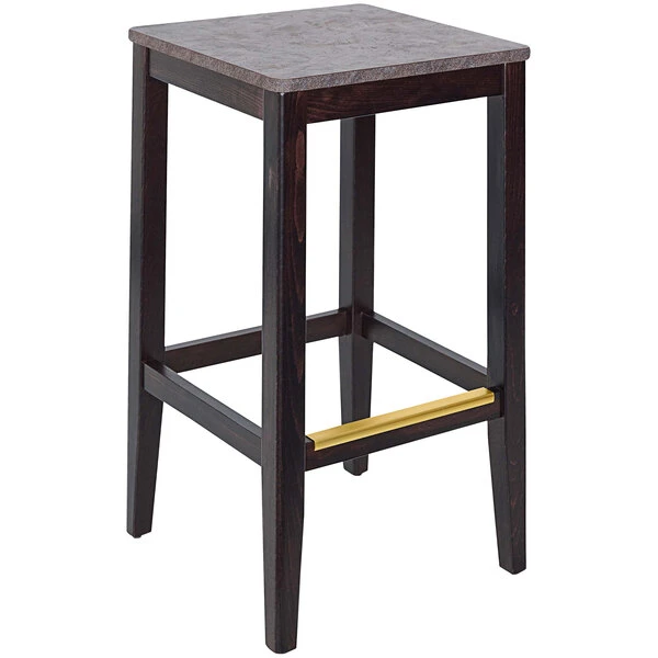BFM Seating Stockton Dark Walnut Beechwood Square Backless Barstool With Relic Rustic Copper Seat 1 BFM Seating Stockton Dark Walnut Beechwood Square Backless Barstool With Relic Rustic Copper Seat