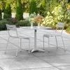 Lancaster Table & Seating 24" X 32" Silver Powder-Coated Aluminum Dining Height Outdoor Table With Umbrella Hole And 2 Side Chairs